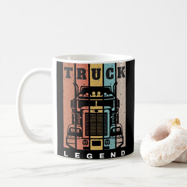 Caneca De Café Caminhão de Legenda do Pai Marido (Com Donut)