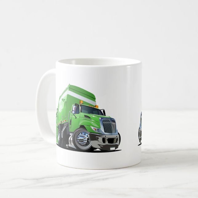 Caneca De Café Caminhão de lixo de cartum (Frente Esquerda)