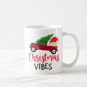 Caneca De Café Caminhão de Natal Russo - Xadrez Negra Vermelha