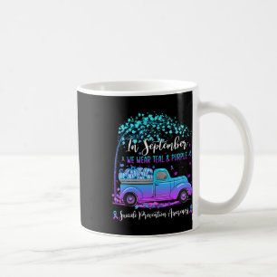 Caneca De Café Caminhão Em Setembro Vestimos Suicídio Teal E Roxo