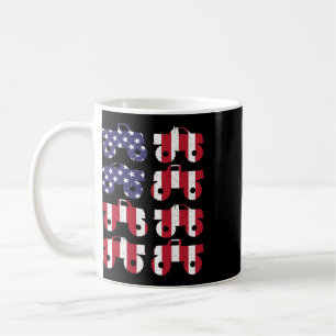 Caneca De Café Caminhão Monstro Patriótico 4 De Julho Americano F