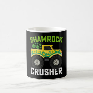 Caneca De Café Caminhão Monstro Shamrock Crusher Dia de São Patrí