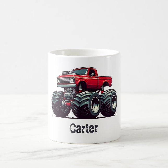 Caneca De Café Caminhão monstro vermelho (Centro)
