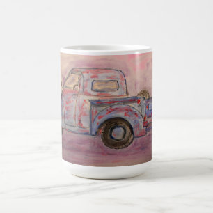 Caneca De Café caminhão velho patina azul