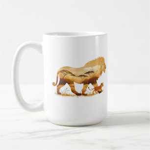 Caneca De Café Caminhe Comigo - Para sempre   Design de leão