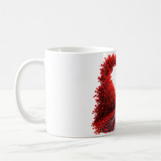 Caneca De Café Caminho da Floresta Coração Vermelho – Design da N