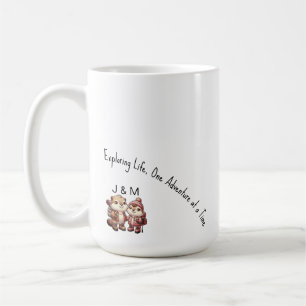 Caneca De Café Caminho de Aventura do Casal Kawaii Marmot