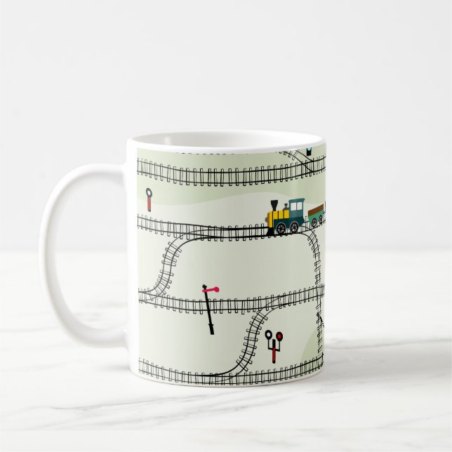 Caneca De Café Caminho-de-Ferro para Crianças: Padrão Engraçado S (Esquerda)