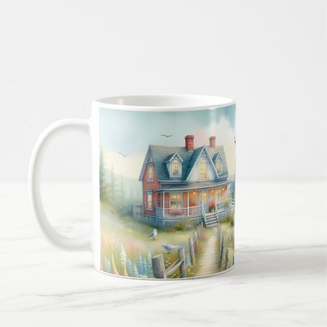 Caneca De Café Caminho para a Cabana Costeira do Farol (Esquerda)