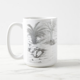 Caneca De Café Caminho Serpenteando pelas árvores e Pedras