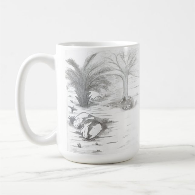 Caneca De Café Caminho Serpenteando pelas árvores e Pedras (Esquerda)