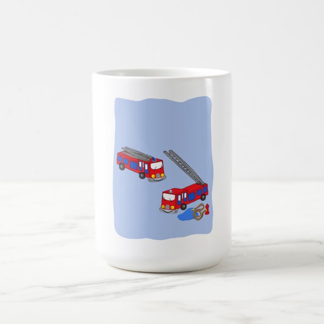 Caneca De Café Caminhões de Fogo Vermelho de Bombeiro (Centro)