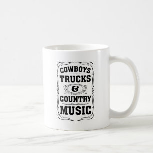 Caneca De Café Caminhões e música country dos vaqueiros