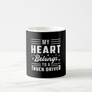 Caneca De Café Caminhoneiros Esposa Meu Coração Pertence A Um M