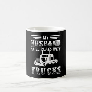 Caneca De Café Caminhoneiros Esposa Meu Marido Ainda Joga Com Cam