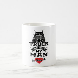Caneca De Café Caminhoneiros Esposa Motorista Rapariga Caminhonei