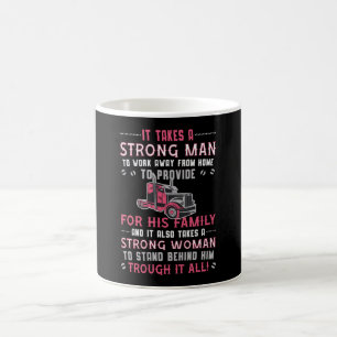 Caneca De Café Caminhoneiros Esposa Trabalham Longe Do Motorista