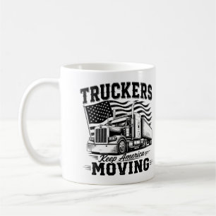 Caneca De Café Caminhoneiros Mantêm a América em Movimento Camise