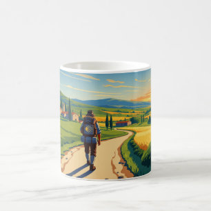 Caneca De Café Camino de Santiago Hiker Sunset