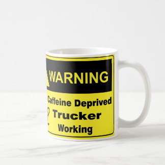 Caneca De Café Camionista de advertência da cafeína