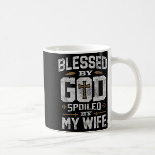 Caneca De Café Camisa Abençoada Deus Estragou Esposa Marido