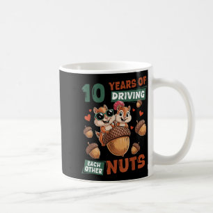 Caneca De Café Camisa Anos 10º Aniversário de Casamento 10 Casal
