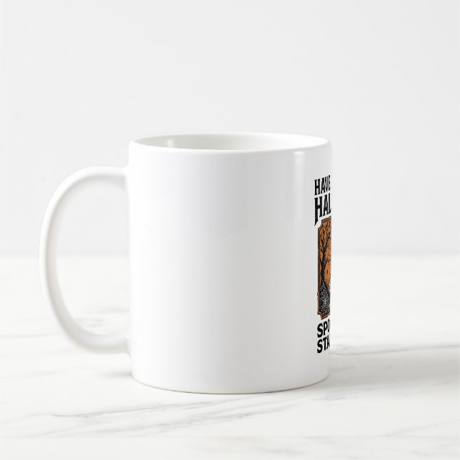 Caneca De Café Camisa Assombrada de Halloween Design de Festa Vin (Esquerda)