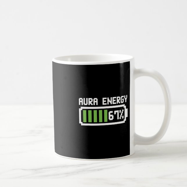 Caneca De Café Camisa Aura Energy 67 Funny Meme Seis Sete 6 7 Hum (Direita)