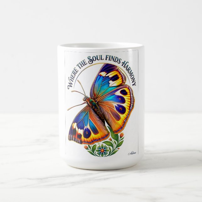 Caneca De Café Camisa Borboleta Harmonia da Alma (Centro)