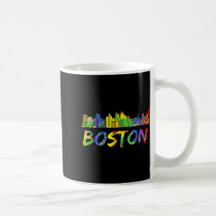 Caneca De Café Camisa Boston Machusetts Skyline Pintura Vintage