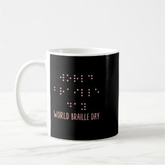 Caneca De Café Camisa Braille, Dia Mundial do Braille, Braille Aw