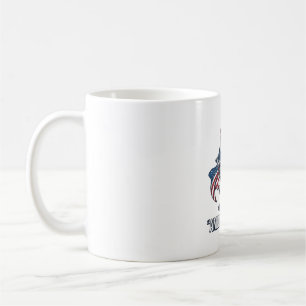 Caneca De Café Camisa branca com design patriótico T-Rex Amerisau