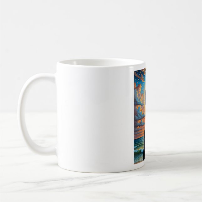 Caneca De Café Camisa Celestial de Arte por Sol (Esquerda)