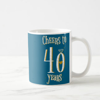 Caneca De Café Camisa Cheers 40 40º Aniversário de Casamento
