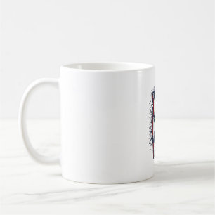 Caneca De Café Camisa com Design de Bandeira Patriótica Desgastad