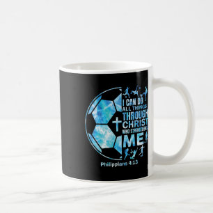 Caneca De Café Camisa Cristã de Futebol Masculino Posso Fazer Tod