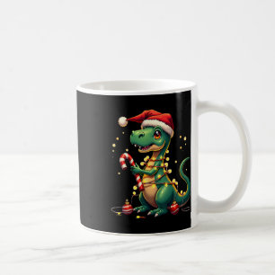 Caneca De Café Camisa Cute Christmas T-rex Dinossauro Luzes E Pod