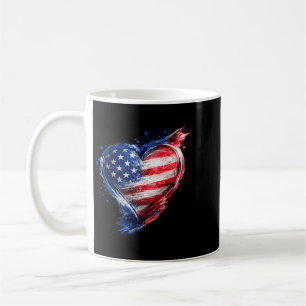Caneca De Café Camisa da Bandeira Americana do Coração dos EUA pa