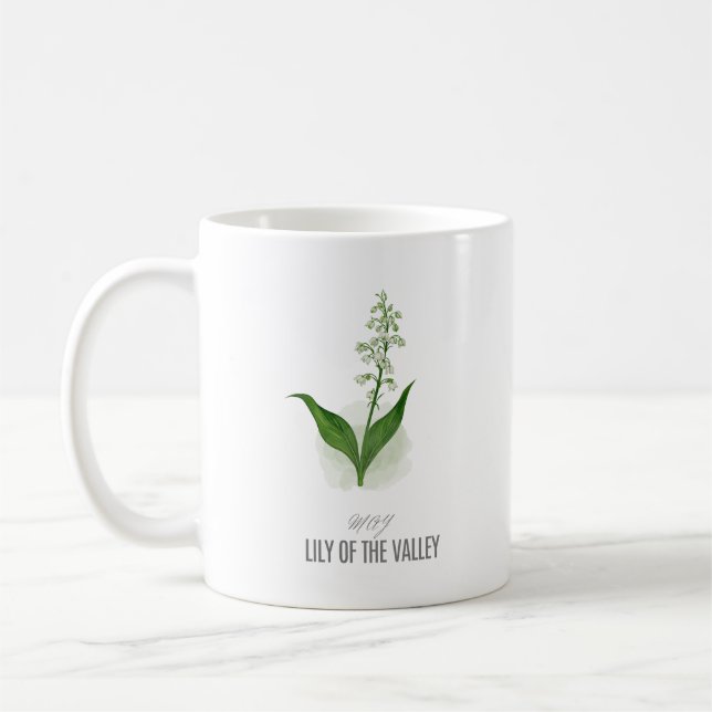 Caneca De Café Camisa da Flor de Nascimento Violeta de Maio Aquar (Esquerda)