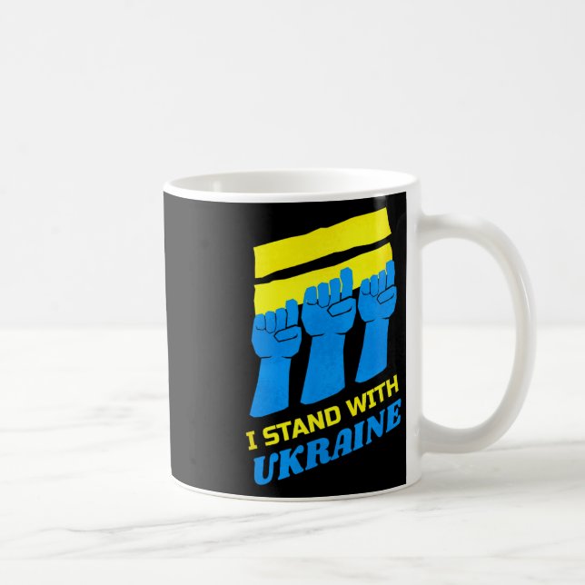 Caneca De Café Camisa da Ucrânia Apoio Ucraniano Eu Apoio a Ucrân (Direita)
