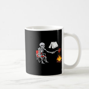 Caneca De Café Camisa de Acampamento Esqueleto Fogueira Trilha Ha