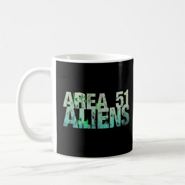 Caneca De Café Camisa de aliens da área 51 (Esquerda)