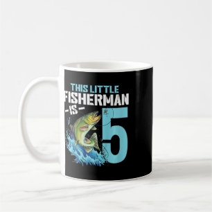 Caneca De Café Camisa de aniversário de pesca infantil menino de