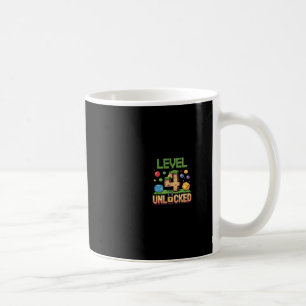 Caneca De Café Camisa de aniversário do nível 4 para crianças des