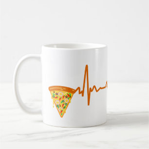 Caneca De Café Camisa de batimento cardíaco de pizza   Pizza Engr