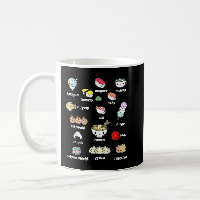 Caneca De Café Camisa De Comida Japonesa Kawaii, Camisa Do Japão, (Esquerda)