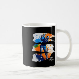 Caneca De Café Camisa de críquete da Índia Bandeira Críquete indi