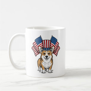 Caneca De Café Camisa de desenho de gravação vintage de Corgi Pat