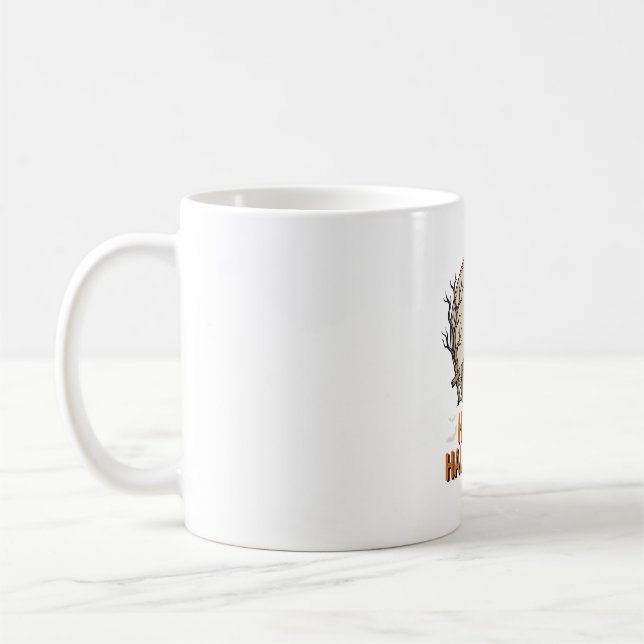 Caneca De Café Camisa de Design de Cachorro Pug de Halloween Vint (Esquerda)