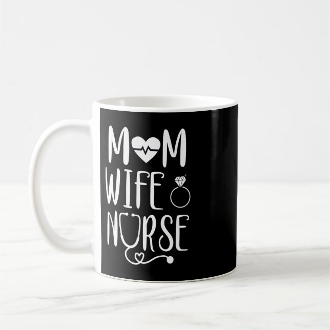 Caneca De Café Camisa de Enfermeira da Mãe com letra desenhada à  (Esquerda)